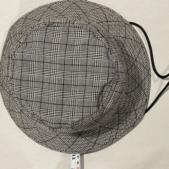 ~ Brixton Sm Bucket Hat Checker Black White Plaid Fisherman Cotton Linen 7 56cm - Picture 8 of 13